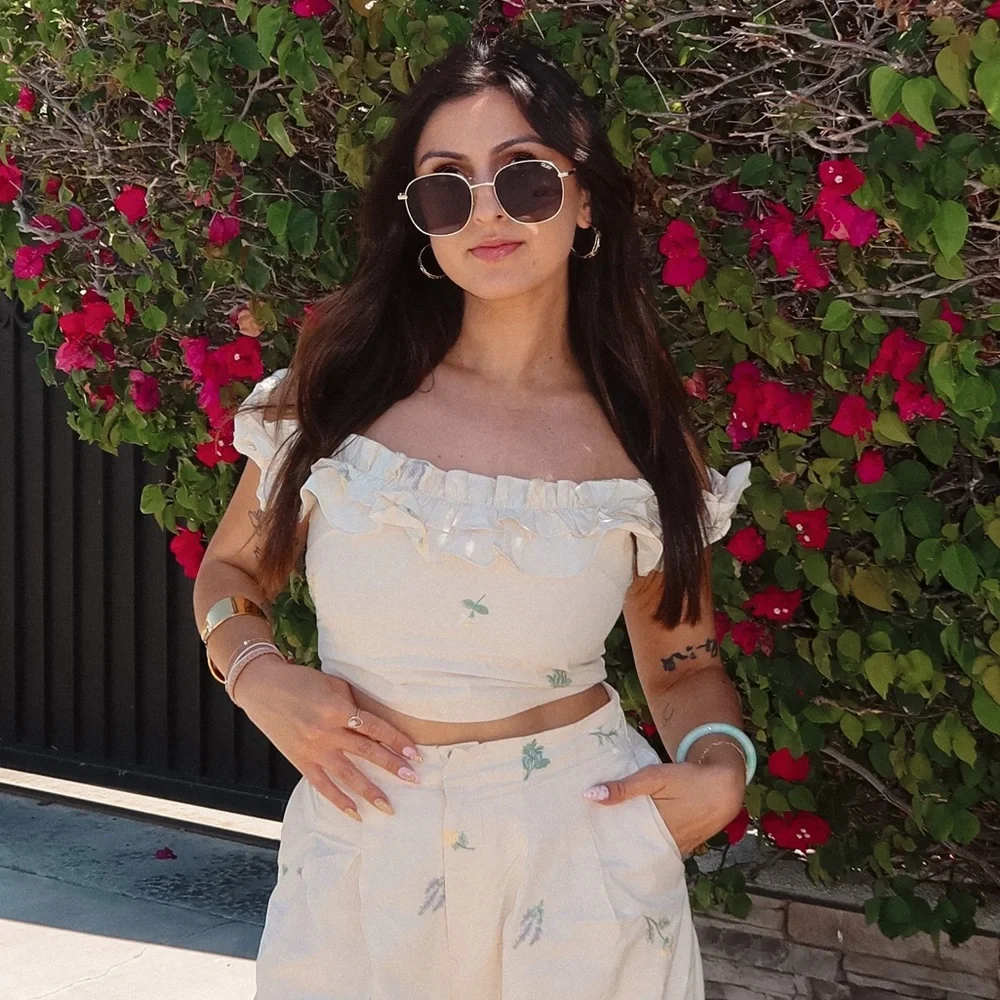 Lulus Rowena Cream Embroidered Ruffled Crop Top - Picture 2 of 6